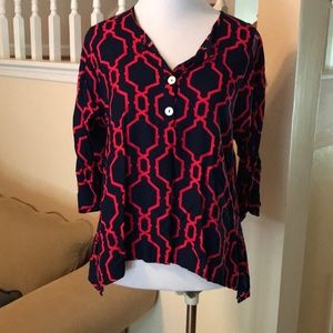 Escapada Top in Navy and Red